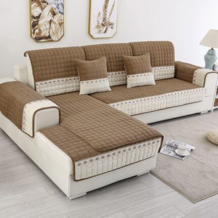 Plush Nordic Sofa Cover Anti-Slip Universal Fit