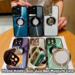 Electroplated Phone Case Luxury Plating CD Pattern Magsafe Bracket Case For  12 13 14 Pro Max Invisible Camera Stand Holder Lens Holder Magnetic Suction - Image 8