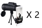 Compatible with Apple, Monocular Telescope Zoom Scope with Compass Phone Clip Tripod - Image 3