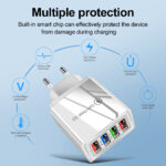 USB Charger Quick Charge 3.0 4 Phone Adapter For Tablet Portable Wall Mobile Charger Fast Charger - Image 9