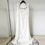 Beaded Lanyard Shawl Sleeve And Floor Long Dress - Image 6