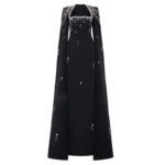 Beaded Lanyard Shawl Sleeve And Floor Long Dress - Image 4