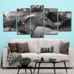 5-piece Grey And Black Horse Group Wall Art For Living Room And Bedroom Home Decor - Image 2