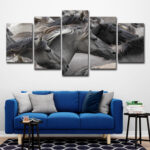 5-piece Grey And Black Horse Group Wall Art For Living Room And Bedroom Home Decor - Image 5