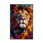 Abstract Animal Canvas Handmade Oil Painting Colorful Lion Painting Modern Stylish Animals Wall Art Home Living Room Decor - Image 6